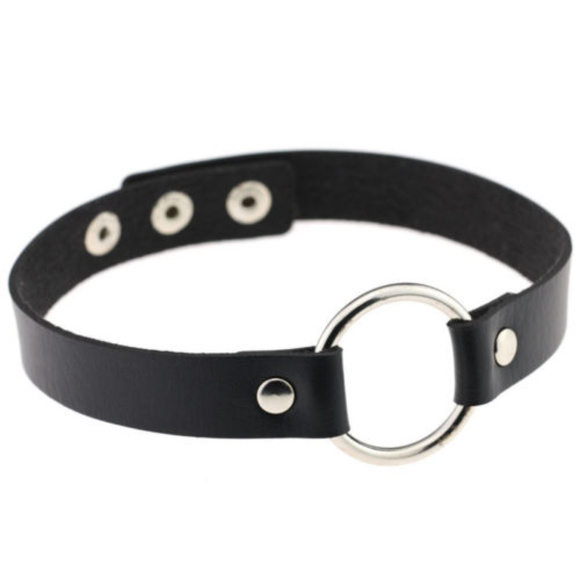 Jewelry - Punk Gothic PU Leather Choker O Buckle Collar